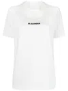Jil Sander Cotton T-shirt With Front Printed Logo In White