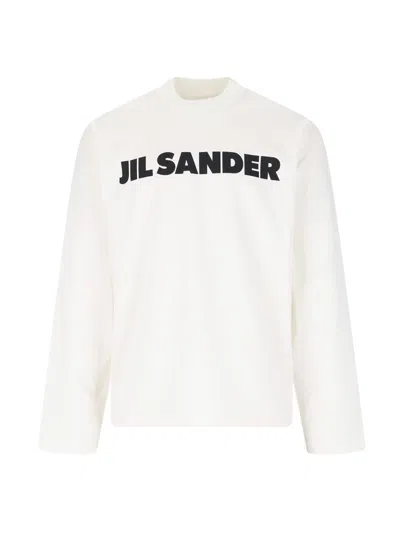 Jil Sander Logo Sweatshirt In Porcelain