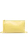 Jil Sander Logo-debossed Clutch Bag In Gelb