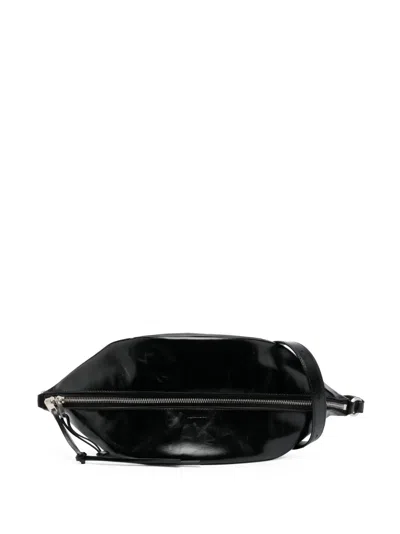 Jil Sander Logo-debossed Leather Belt Bag In Black