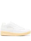 Jil Sander Basket Leather Sneakers In White