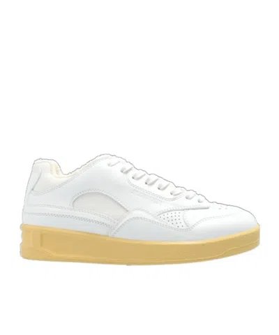 Jil Sander Logo-debossed Panelled Sneakers In White