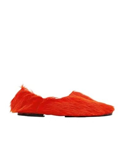 Jil Sander Logo-decorated Flats In Red