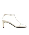 Jil Sander Logo-decorated High-heeled Sandals In Nude