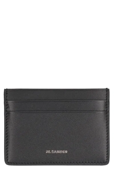 Jil Sander Logo Detail Leather Card Holder