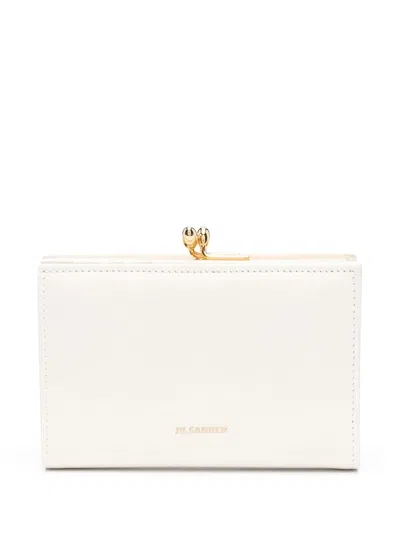 Jil Sander Logo-detail Leather Purse In White
