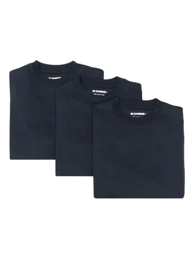 Jil Sander Logo-detail T-shirt (pack Of Three) In Blue