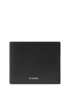 Jil Sander Logo Detailed Bi-fold Wallet In Black