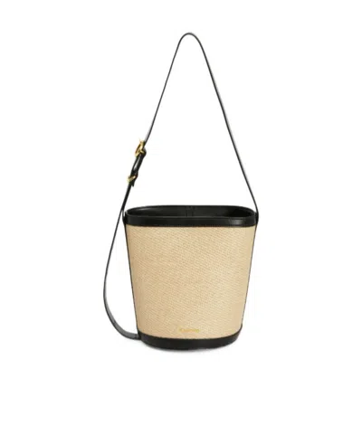 Jil Sander Logo-detailed Bucket Bag In Neutral