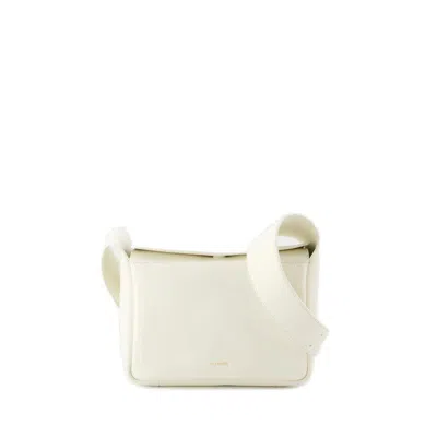 Jil Sander Leather Crossbody Bag In Beige