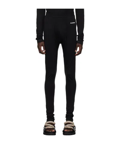 Jil Sander Logo Details Casual Pants In Black