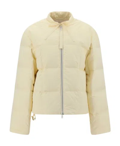 Jil Sander Logo Down Jacket In Brown