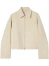 Jil Sander Logo-embellished Virgin-wool Jacket In Neutrals