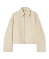 Jil Sander Logo-embellished Virgin-wool Jacket In Nude