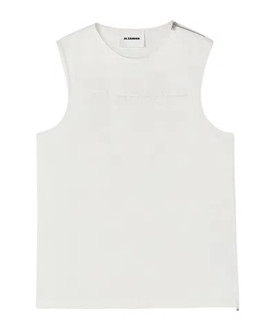 Jil Sander Logo-embossed Cotton Tank Top In White