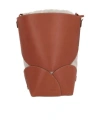 Jil Sander Logo Embossed Drawstring Bucket Bag In Brown