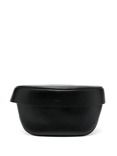 Jil Sander Logo-embossed Leather Belt Bag In Black