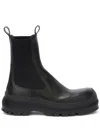 Jil Sander 35mm Leather Ankle Boots In Schwarz