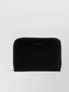 Jil Sander Logo Embossed Leather Zip Wallet