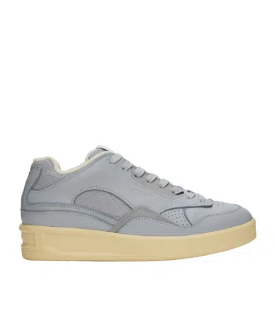 Jil Sander Blue Paneled Sneakers In Grey