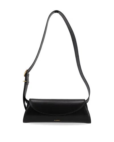 Jil Sander Logo Embossed Small Tote Bag In Black