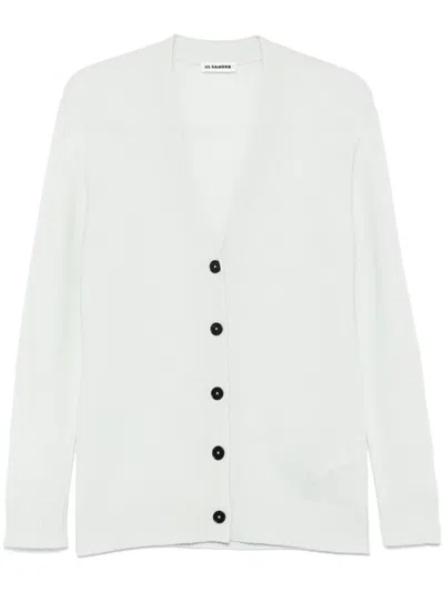 JIL SANDER LOGO-EMBROIDERED CARDIGAN