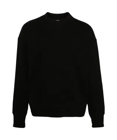 Jil Sander Logo-embroidered Cotton Blend Sweatshirt In Black