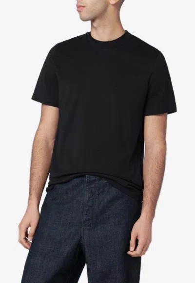 Jil Sander Logo Embroidered Crewneck T-shirt In Black
