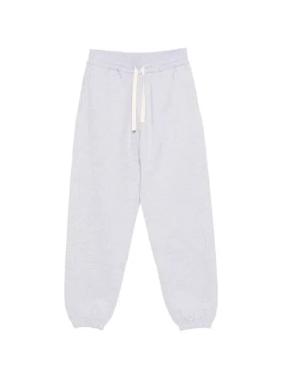 Jil Sander Logo-embroidered Drawstring Trousers In Blue