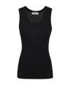 Jil Sander Ribbed Scoop Neck Sleeveless Top In Black