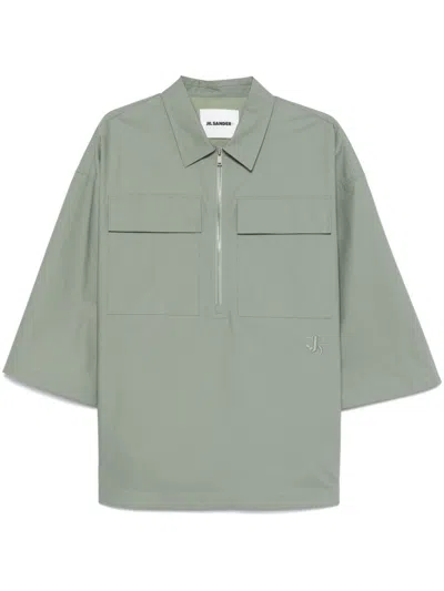 Jil Sander Logo-embroidered Shirt In Green