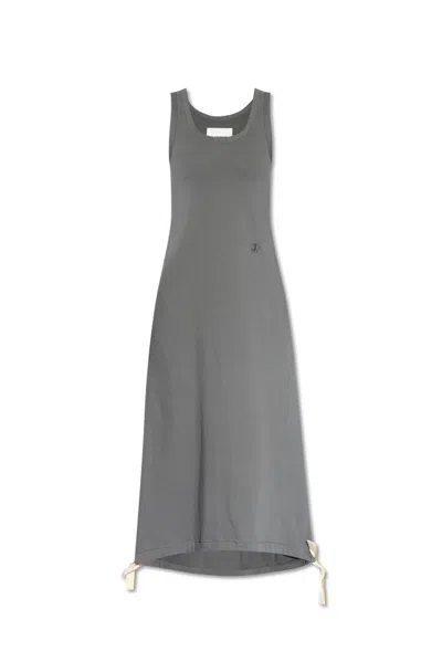 Jil Sander Cotton Maxi Dress In Grey
