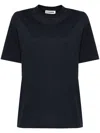 Jil Sander T-shirt Mit Logo-stickerei In Blau