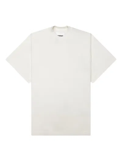 Jil Sander Logo-embroidered T-shirt In Neutral