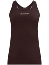 Jil Sander Brown Sport Tank Top With Logo Print In 褐色