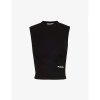 Jil Sander Logo Print Top In Black
