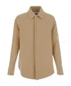 Jil Sander Logo-embroidered Virgin-wool Jacket In Nude