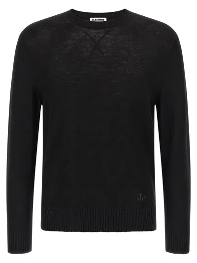 Jil Sander Logo Embroidery Sweater Sweaters And Cardigans Black