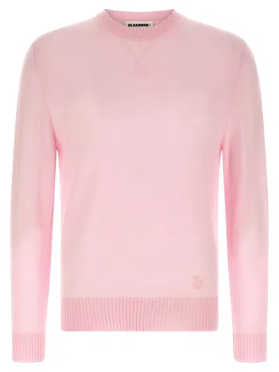 Jil Sander Logo Embroidery Sweater Sweaters And Cardigans Pink