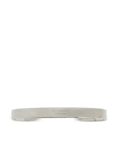 Jil Sander Logo-engraved Bracelet In Metallic