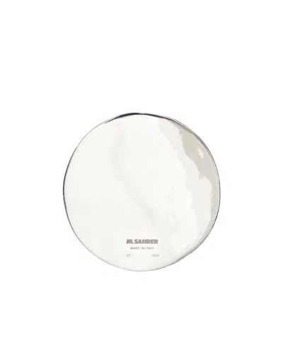 Jil Sander Logo-engraved Brooch In White