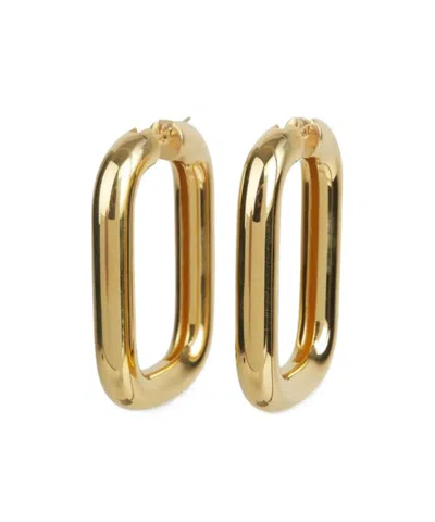 Jil Sander Logo-engraved Earrings In Golden