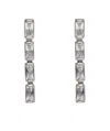 Jil Sander Rectangular Crystal Earrings In Gray
