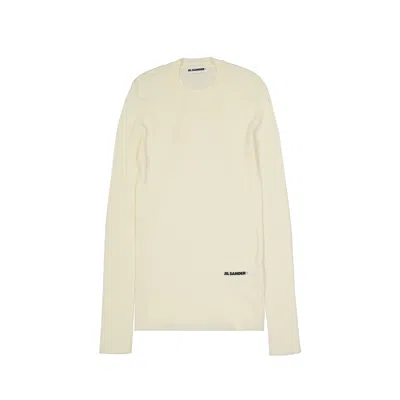 Jil Sander Logo Fitted Jumper Women In White