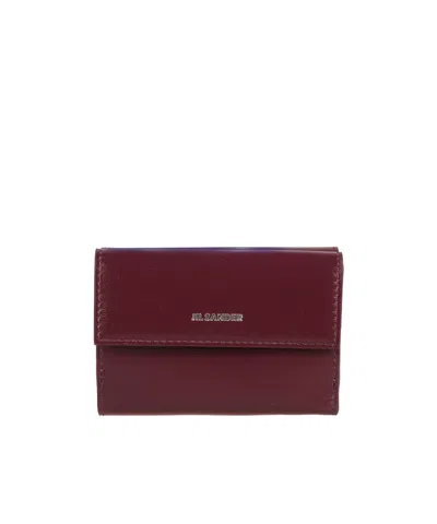Jil Sander Logo Flap Wallet In Brown