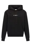 Jil Sander Relaxed Fit Black Cotton Hoodie With Logo Print In Black