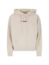 Jil Sander Cotton Hooded Sweatshirt In Cream