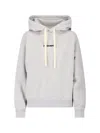 Jil Sander Hooded Knit Sweatshirt With Ribbed Cuffs And Hem In Gray