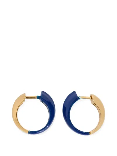 Jil Sander Logo Hoop Earrings In Gold