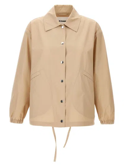 Jil Sander Logo Jacket In Beige